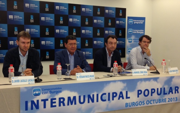 Lacalle, Rico, Cobo y Mañueco en la rueda de prensa del Comité Intermunicipal Provincial