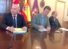 Borja Suárez compareció con López Marañón y Ramiro Ibáñez tras la Junta de Gobierno Provincial