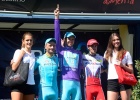 Taarame, Scarponi y Moreno en el podio final de la Vuelta a Burgos 2015.