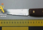Cuchillo intervenido en la detención